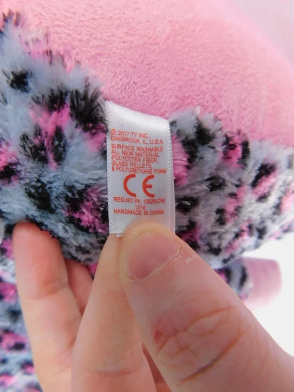 Ty Peek-A-Boos Trixi Gray Pink Cat Plush Small Stuffed Animal Toy Washable